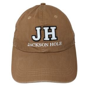 JH Jackson Hole Strapback Hat Solid Brown One Size Embroidered Ahead